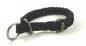 Preview: Halsband Leder geflochten schwarz 20mm 40cm mit Stop Messing