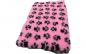 Preview: Hundedecke (Vet Bed)  100 x 75cm rosa mit Pfoten schwarz