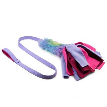 Bungee lang mit Kunstfell Regenbogen und Fleecestreifen