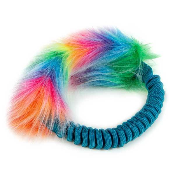 Bungeering mit Kunstfell Regenbogen